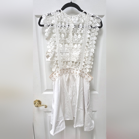 Self Portrait White Lace Mini Dress 10 - Picture 6 of 11